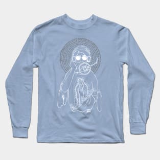 Juan Diego el podcastero Nican Mopohua en café Long Sleeve T-Shirt